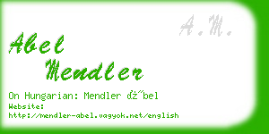 abel mendler business card